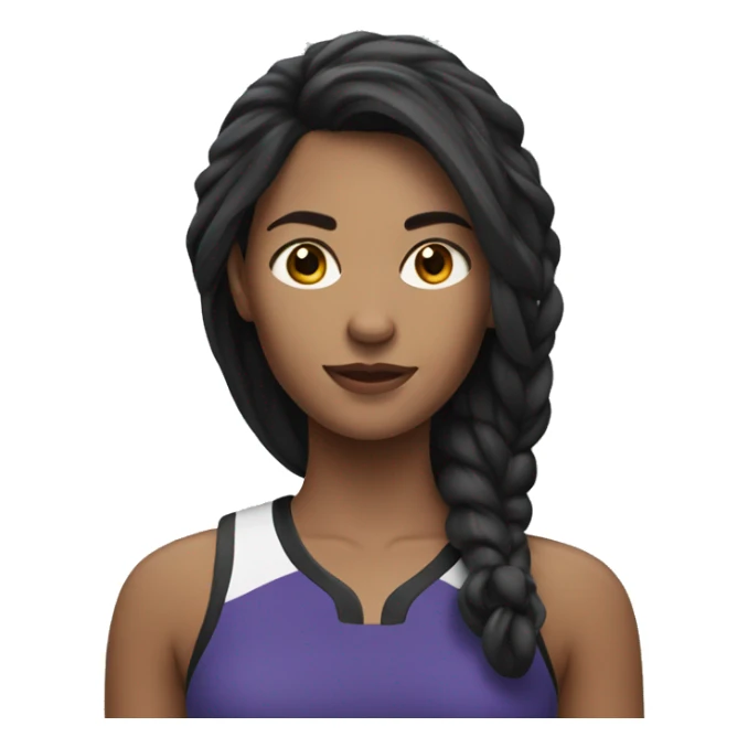 woman with dark long hair do sports  sticker