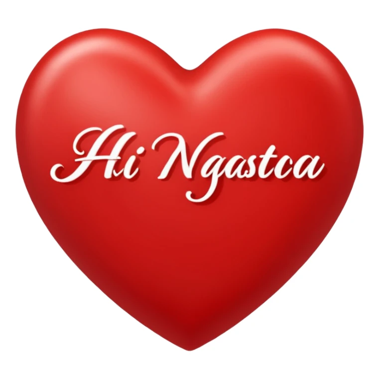 red heart that in the middle writes Hi Nastjaa sticker