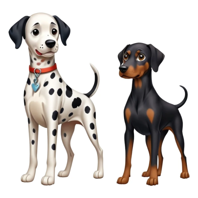 2 dogs : 1 Dalmatian + 1 dobermann sticker