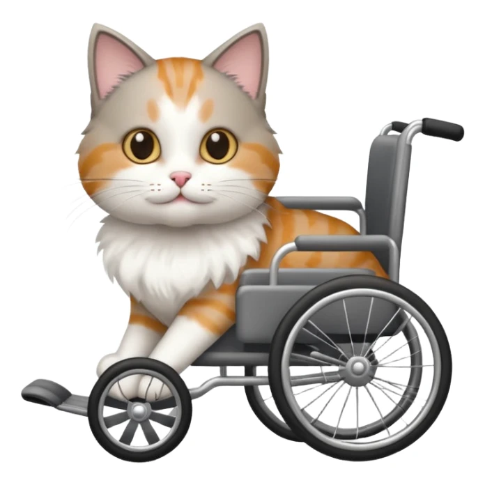 cat in a wheelchair designed for cats sticker