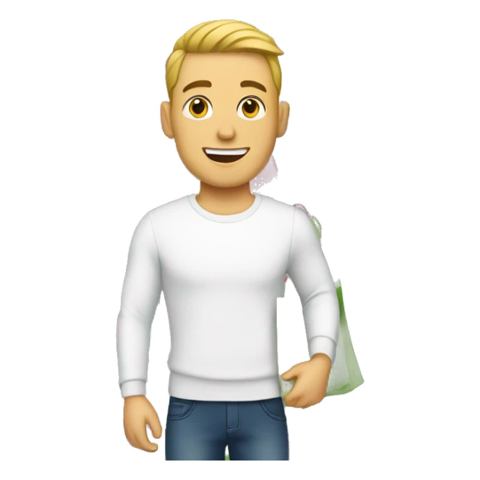 White Gay guy with shopping bags sticker