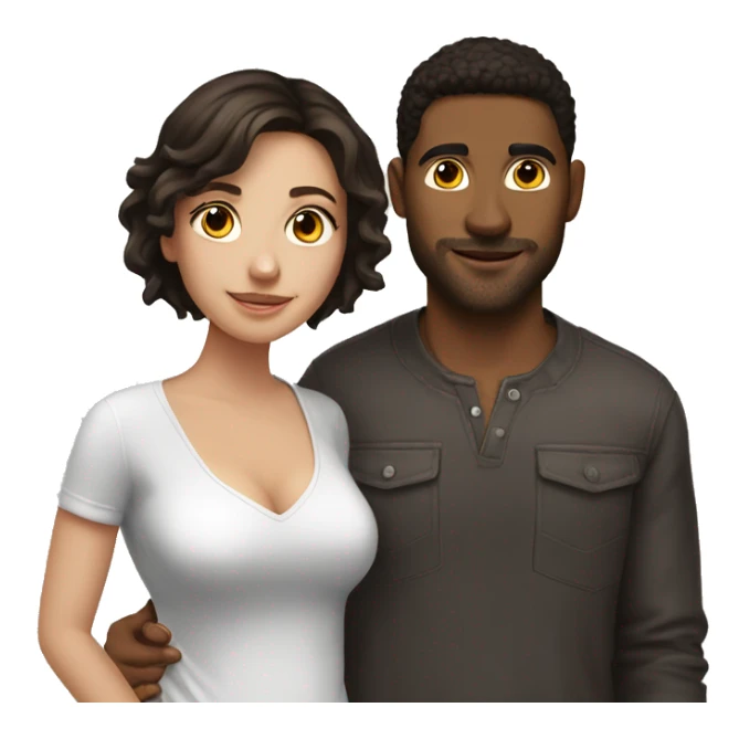 Brunette girl with her hot boyfriend  sticker