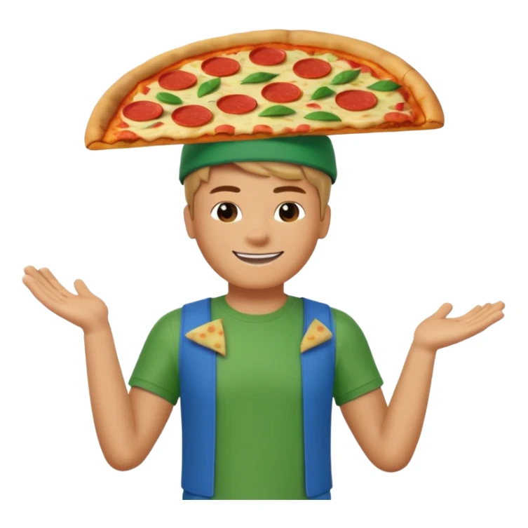 Roblox classic "Noob's avatar with a pizza on its head sticker