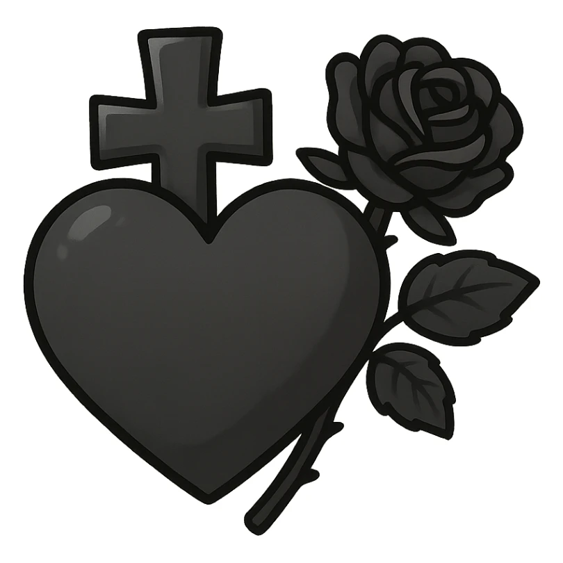 Goth black object sticker