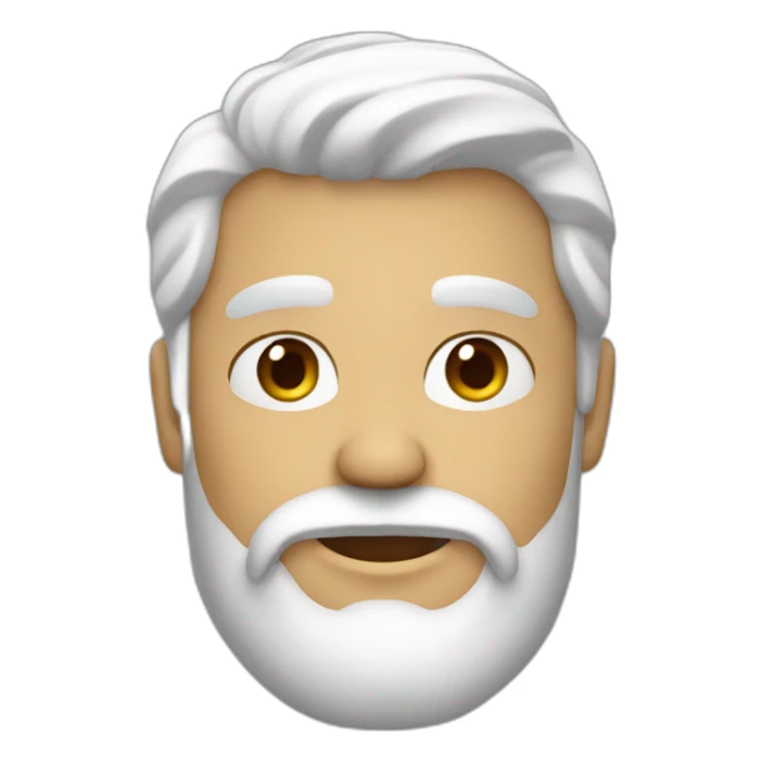 hombre con barba blanca y pelo moreno sticker