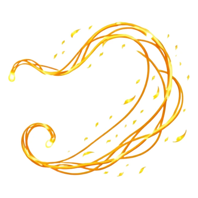 Create a playful and minimalistic emoji-style icon of a floating, curved path made of glowing thoughts or sparks, representing spontaneous and creative thinking. The path should feel light, fluid, and energetic – like dancing ideas flowing in the air.



 sticker