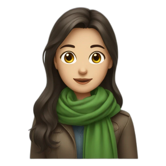 À brunette girl with a Green scarf sticker