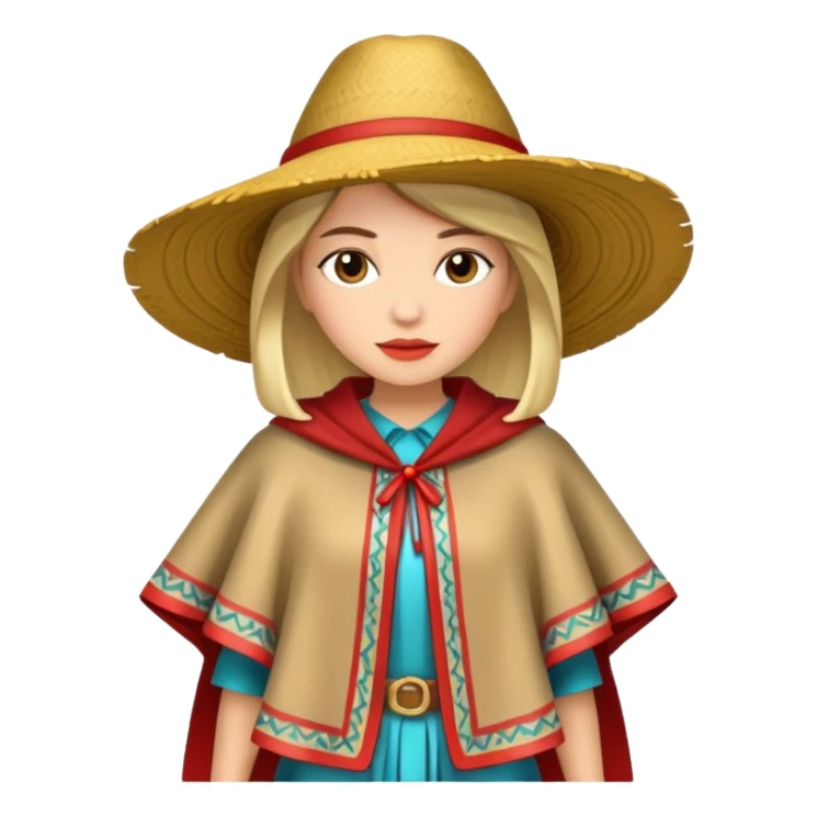 woman with fashion pancho sticker
