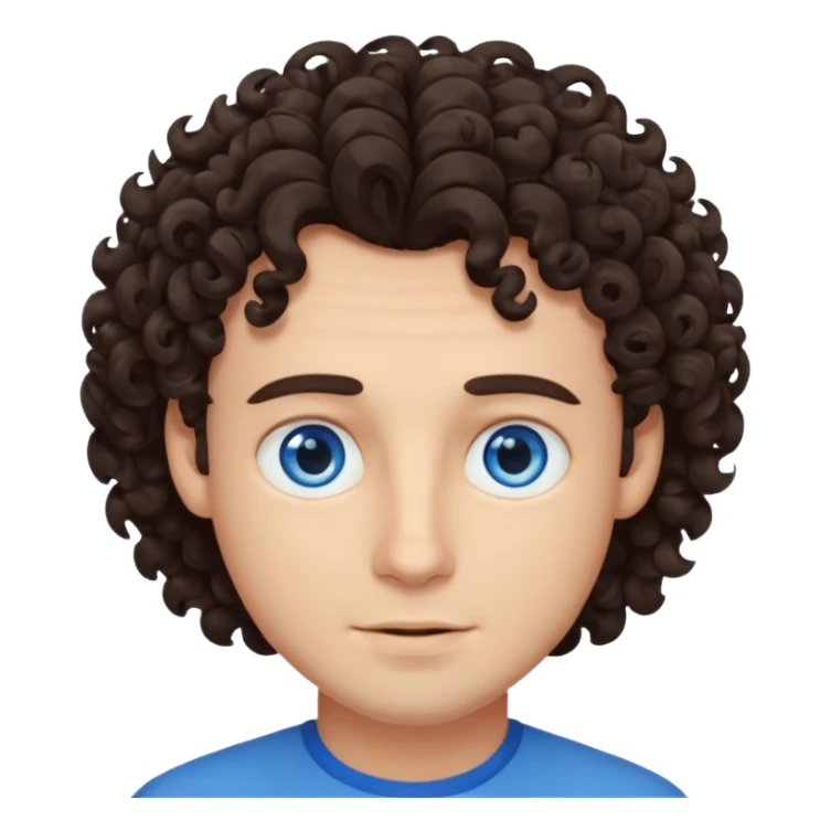 Make a guy with curly dark browns hair sticker