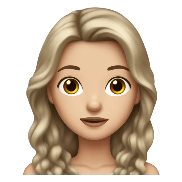 white girl with long brown hair and long lashes sticker