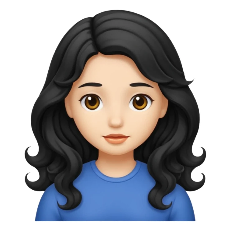 Girl with black wavy not so long hair sticker