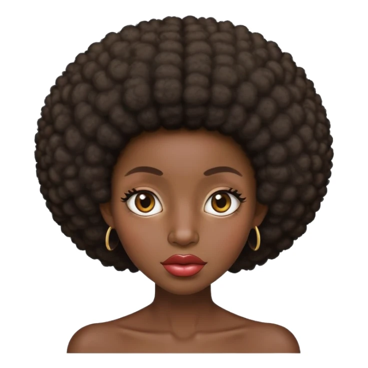 Dark dark skin Afro skinny eyes big lips big ears sticker