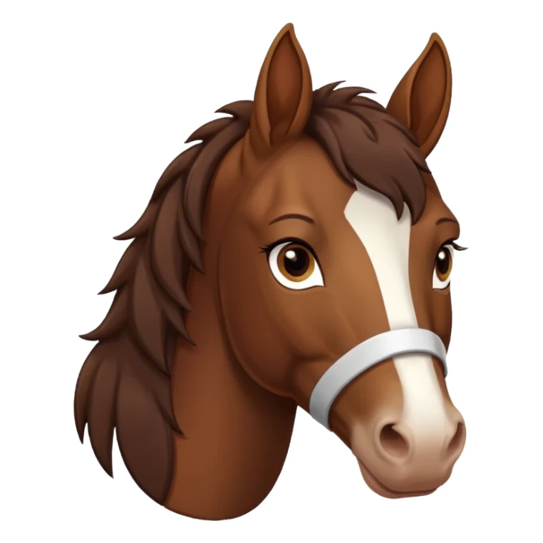 brown horse with chocolate mane and a long white stripe on its muzzle, head only sticker
