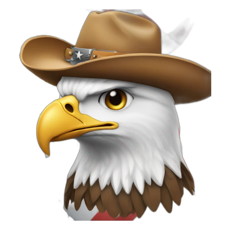 Patriotic Eagle with cowboy hat and gun sticker
