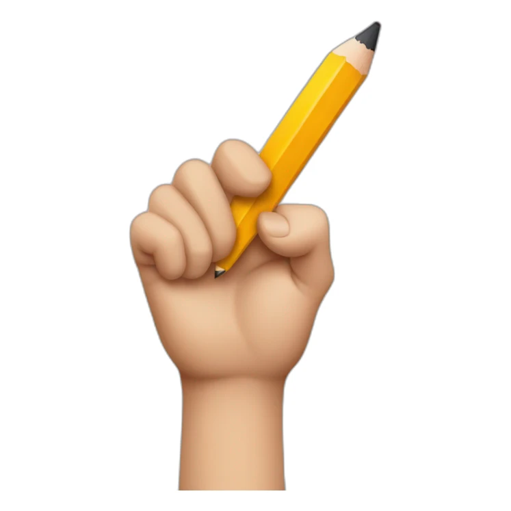 hand holding a big pencil in fist sticker