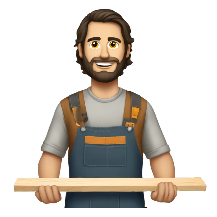 Woodworker with miter saw caucasian dark hair sticker