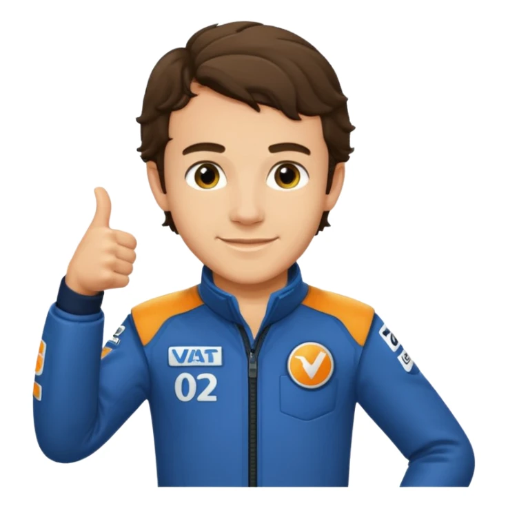 Lando Norris staand duim vinger omhoog nummer 1 sticker