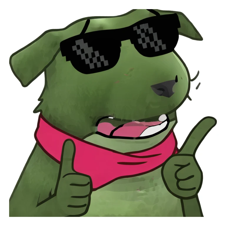 White and black Australian shepherd throwing up gang signs sticker