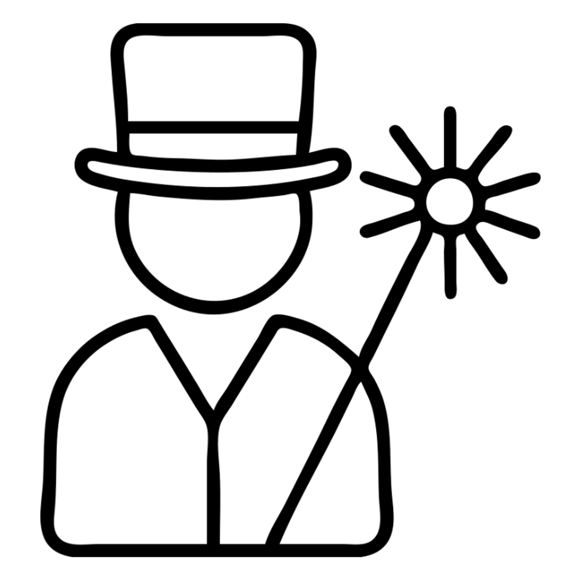 Victorian chimney sweep with broom and top hat sticker