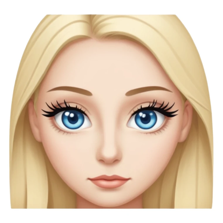 Ojo de color azul con pestañas y eyeliner sticker