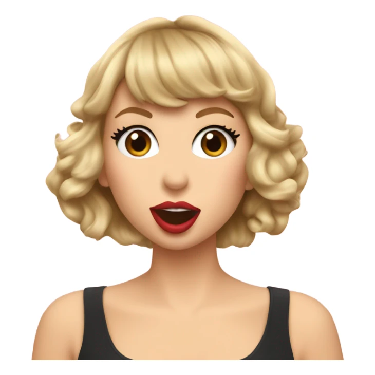 taylor swift giving a kiss sticker