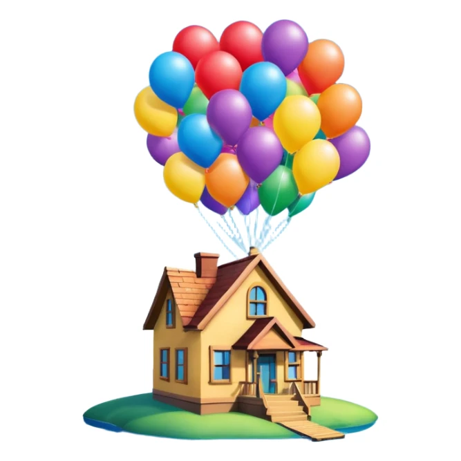 disneys "UP" house with the ballon’s sticker