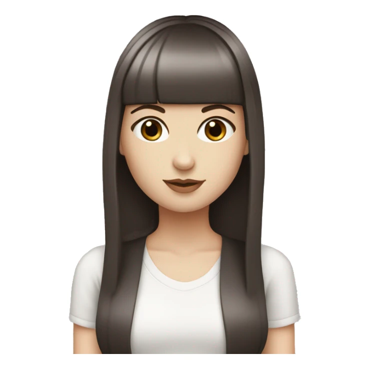 White Girl with Dark Brown Hair and￼ Bangs sticker
