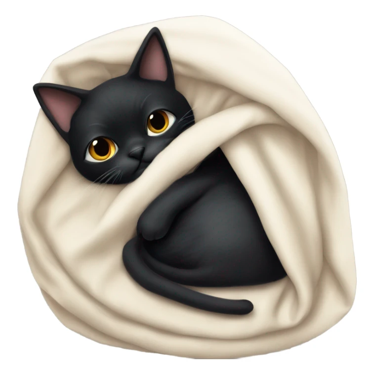 Black cat with White girl cosy under a blanket sticker