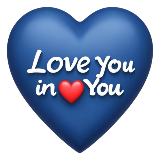 Dark Blue heart with the words Love You Ry in the middle  sticker