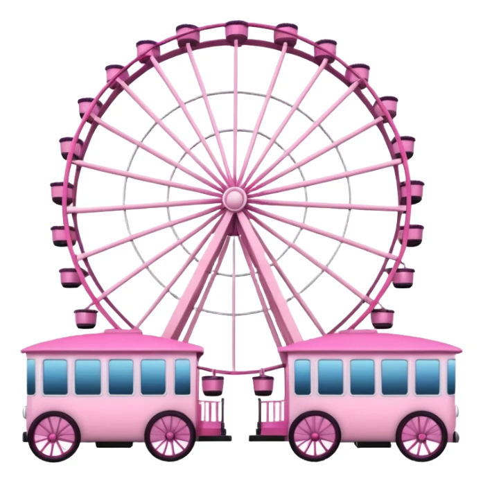 mix light pink dark pink and white theme park Ferris wheel sticker