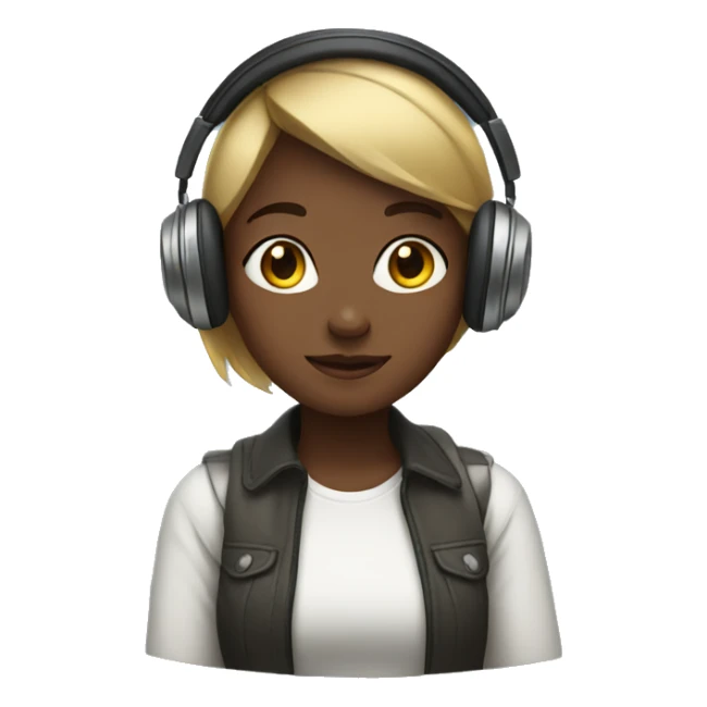 Girl with headphones  sticker