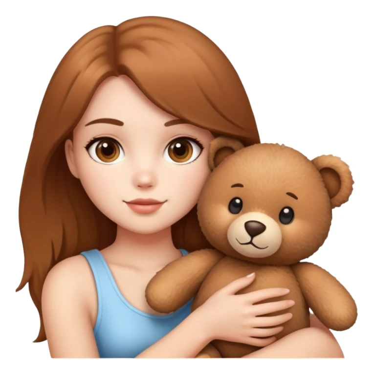 A beautiful girl with a teddy bear in her hand  sticker