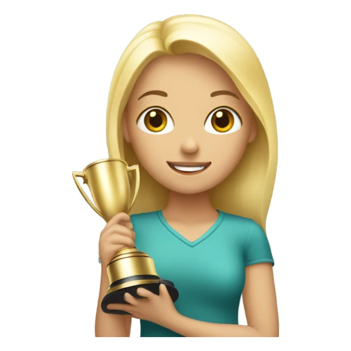 Blond girl holding trophie  sticker