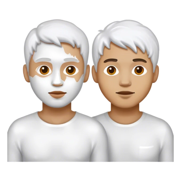 Two male guys in white paint  sticker