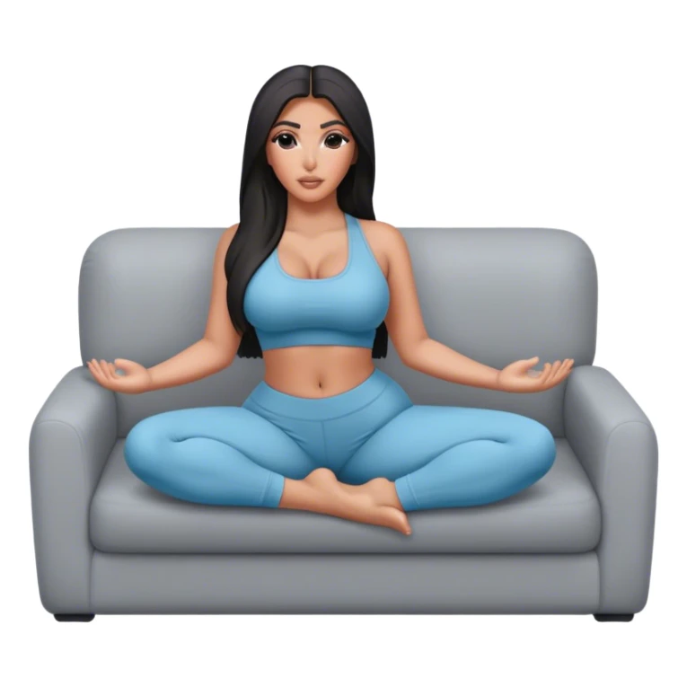 hyper-realistic kim kardashian in yoga pants on couch sticker