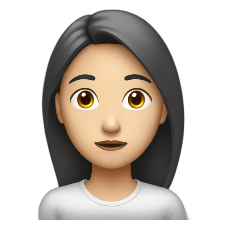 asian young woman worried sticker