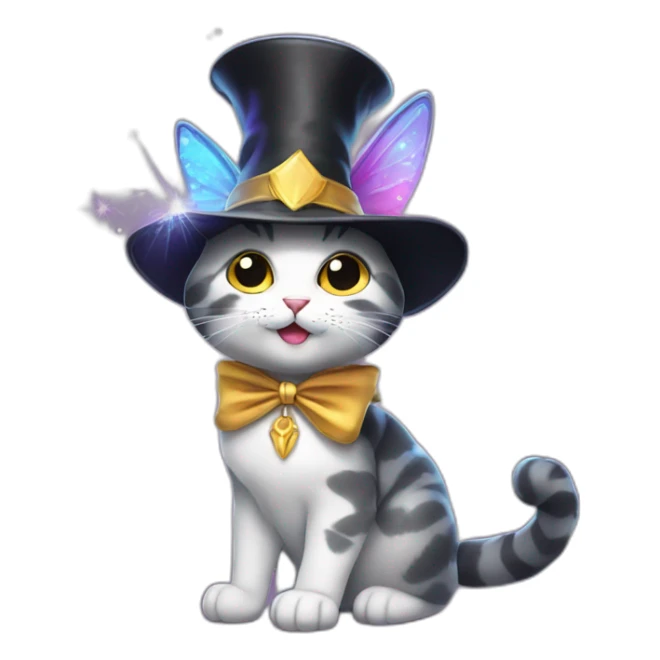 magical magician fairy cat sticker