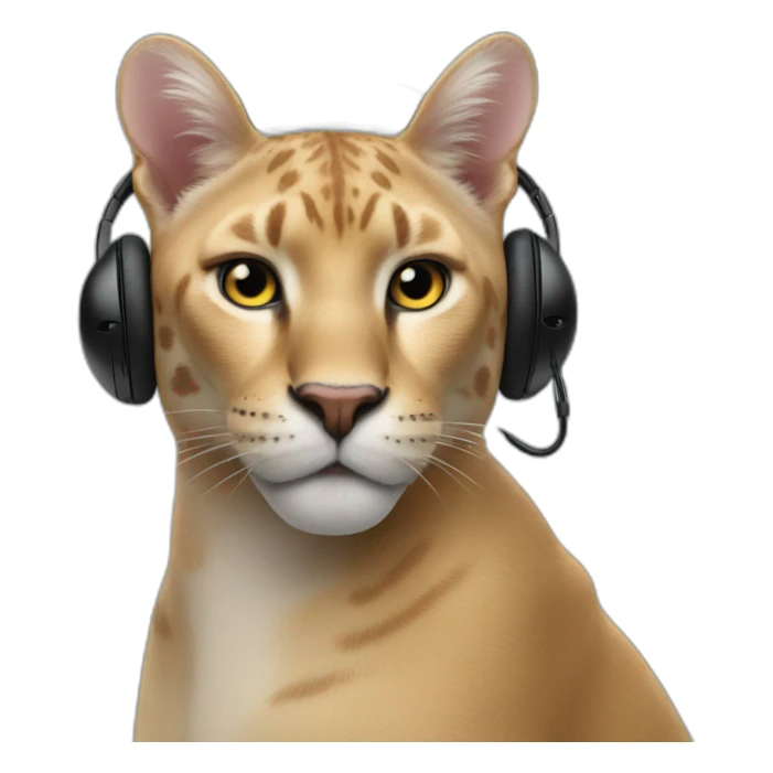 panther cat  airpods max on head sticker