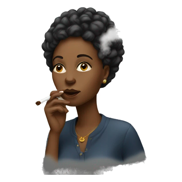 Black woman smoking blunt sticker