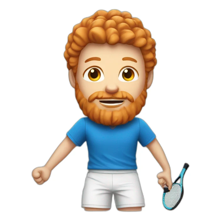 ginger tennis player with a blue tshirt sticker