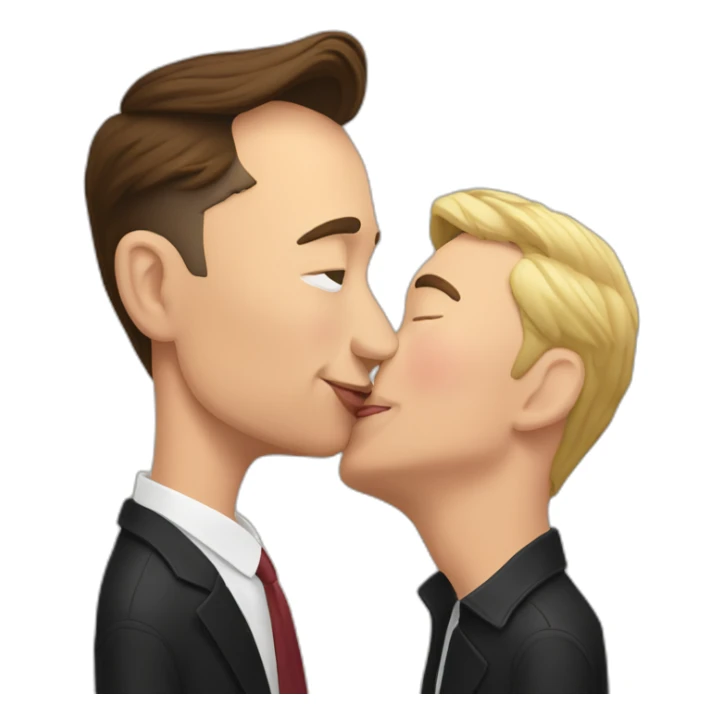 Elon Musk kissing Elon musk sticker