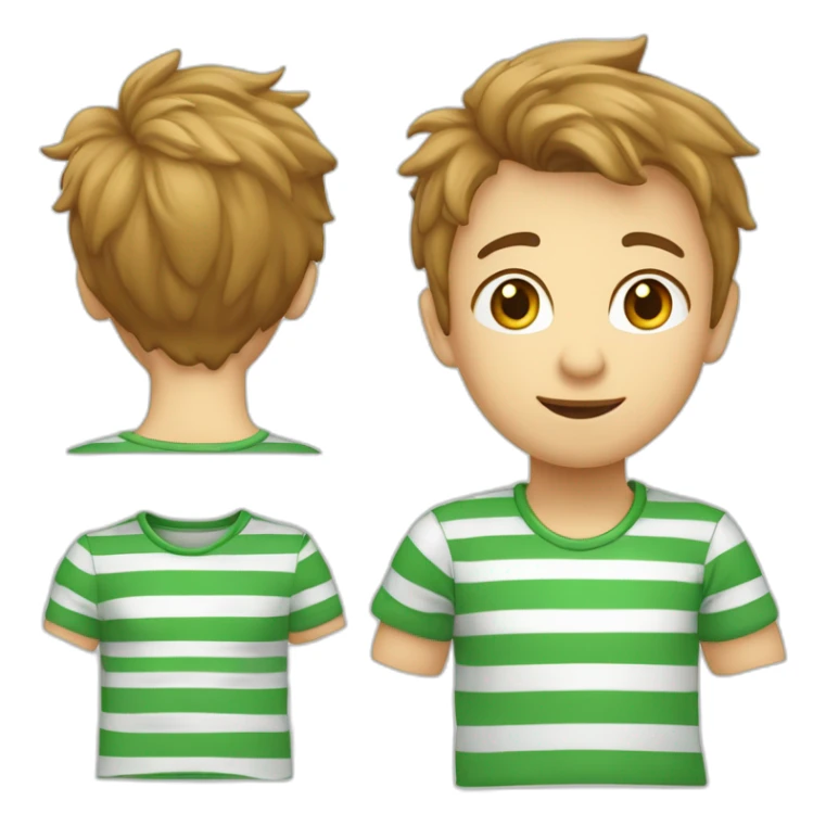 Jongen met verticale groen witte gestreept shirt sticker