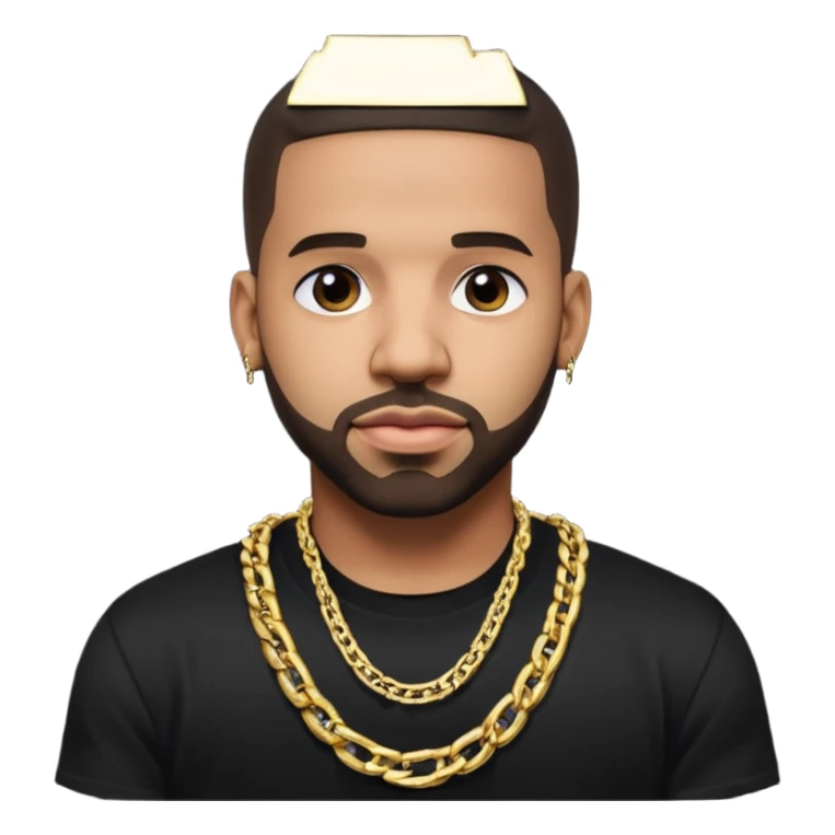 Drake with gold chain necklace  sticker