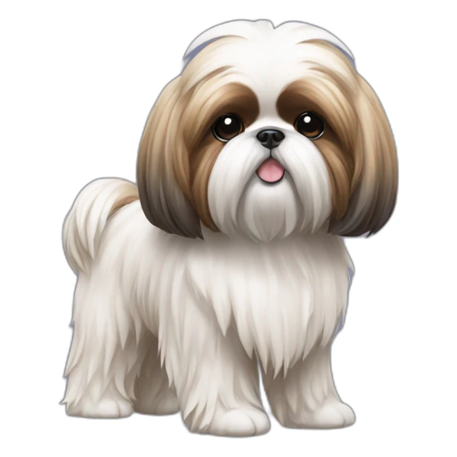 Dog Shih Tzu with long wool full-height stand up sticker