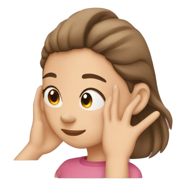 Girl holding her ear with her hand sticker