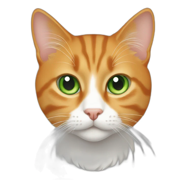 green eyed orange tabby cat with white in her sticker