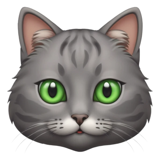 a gray cat with eyes on its FOREHEAD sticker