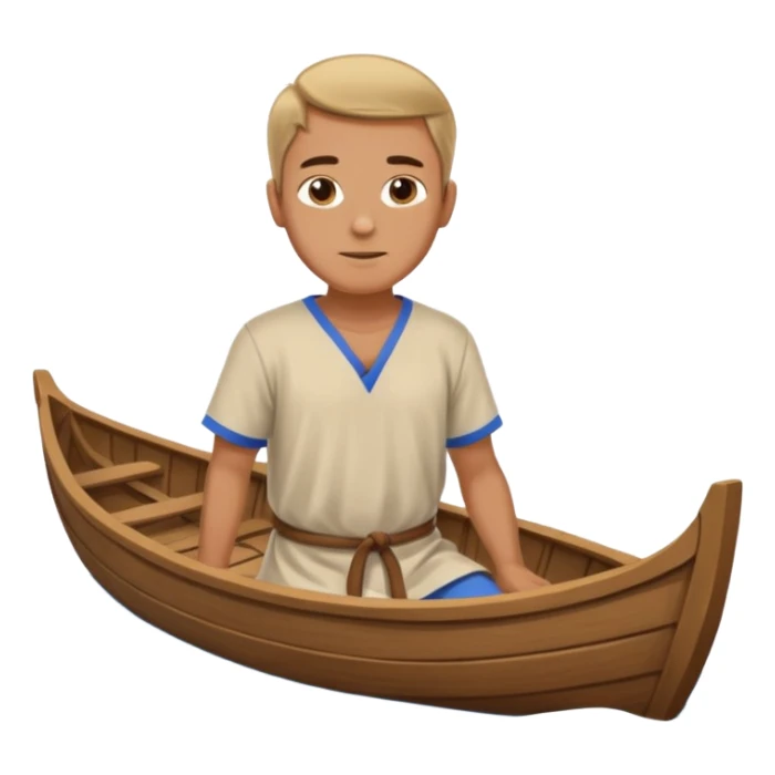 in medieval period  a man in a Boat sticker