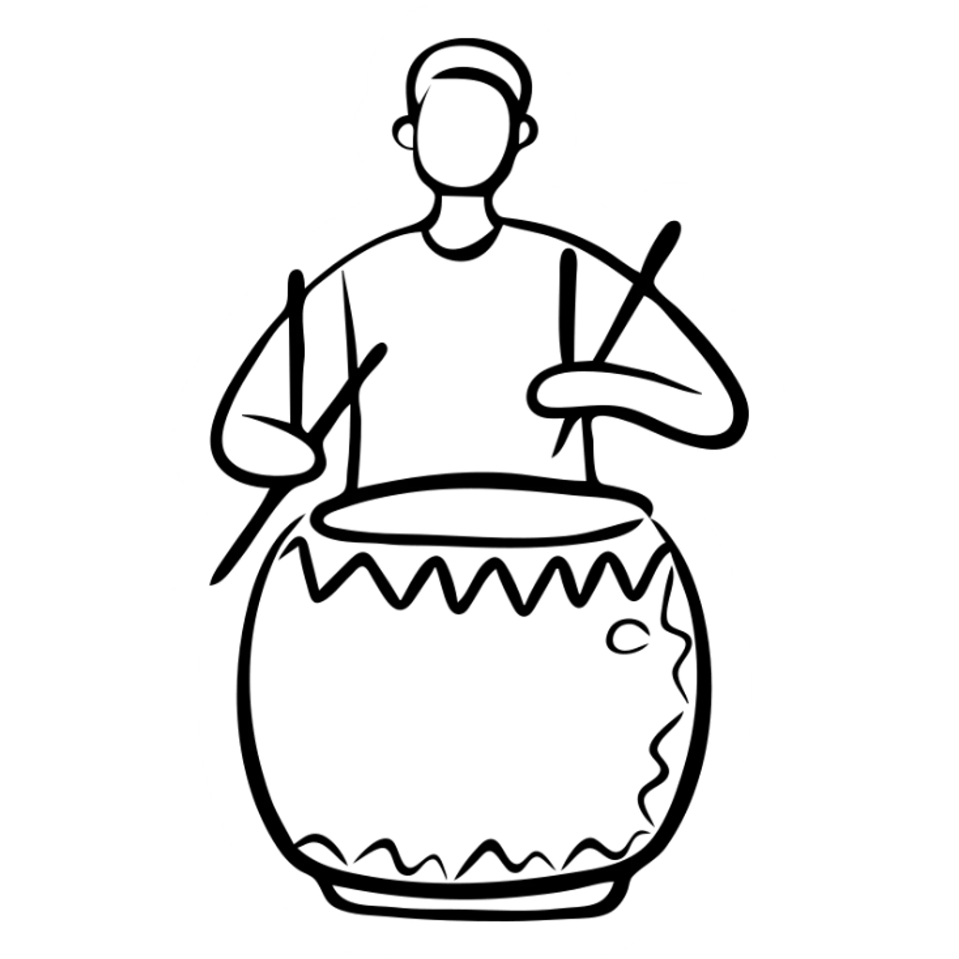 Person playing drum to announce sahur time for Ramadan fasting sticker
