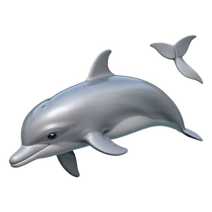 Cinematic realistic 3D playful gray bottlenose dolphin sticker
